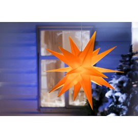 LED Outdoor Star Christmas Orange Weatherproof for Indoor and Outdoor Use 56 cm with Timer