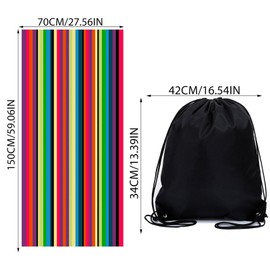 MUNSKT Microfibre Beach Towel, Extra Large Sand-Free Quick Dry Towel for Adults, Lightweight Swim Pool Yoga Towel with Carry Bag, 4 Designs, Palm Tree, Flamingo, Bikini, Colorful Stripes