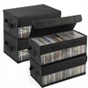 Lyksgir 4 Pack CD Storage Box with Visible Window, Stackable