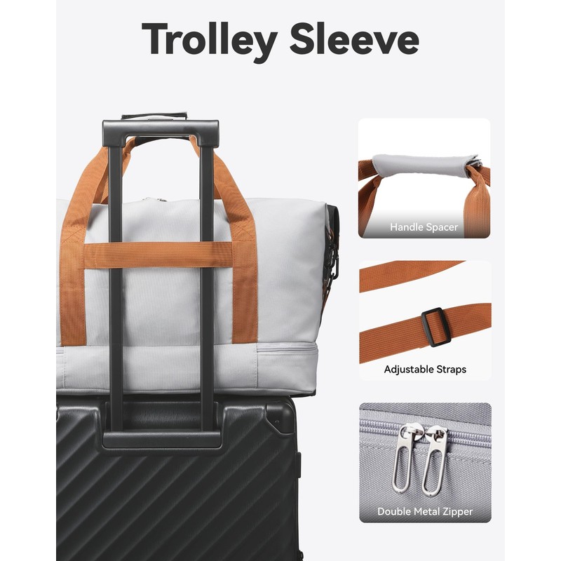 YOETEY Carry-on Suitcase, Backpacks, gray