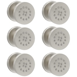 HOMEDEC 6pcs Round Brass Shower Body Spray Massage Jets Spa-like Bathroom Showerhead,Brushed Nickel