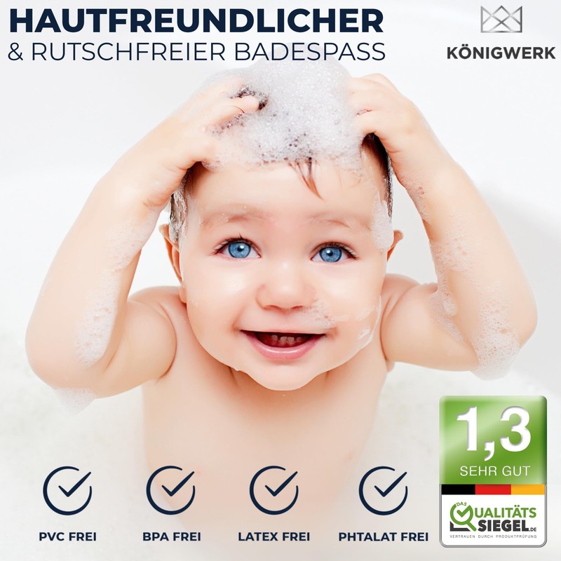 Königwerk Non-Slip Bath Mat - 100% BPA Free [80 x