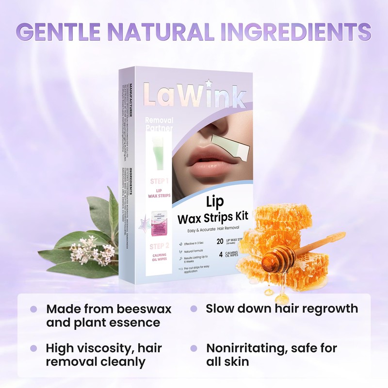 LaWink Wax Strips, Cold Wax Depilation Strips, Upper Lips, Wax