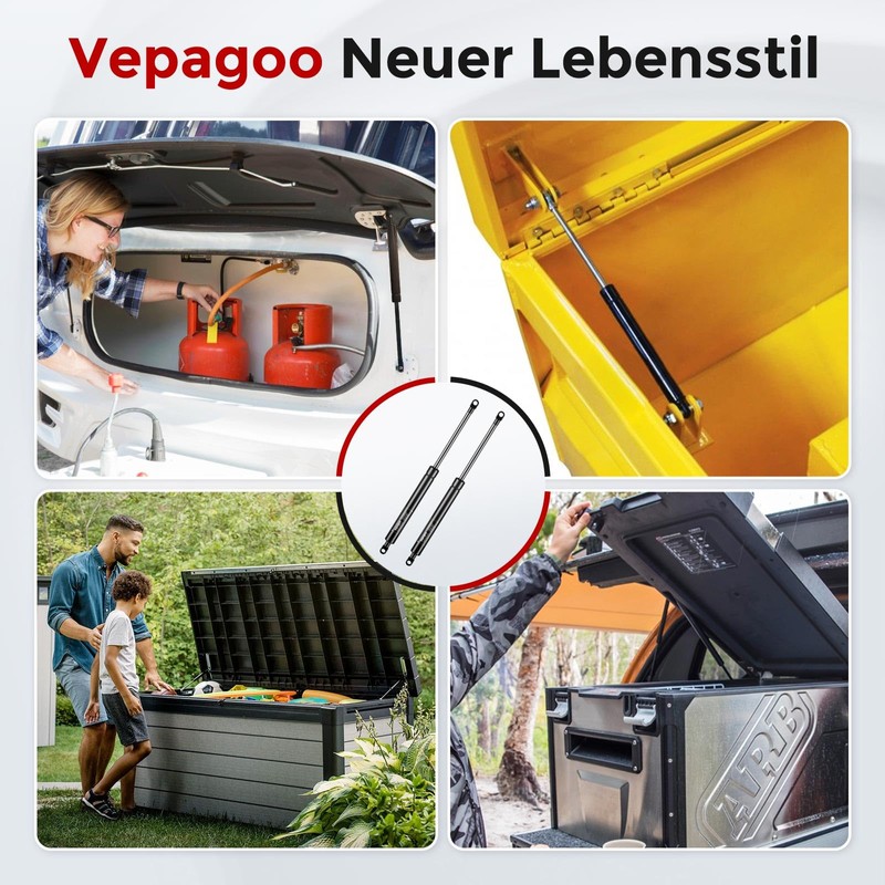 Vepagoo Gas Springs 600 mm 300 N/30 kg for Bed
