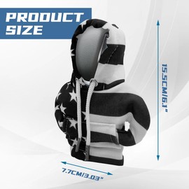 WINUERK Car Shift Gear Cover, US Flag Car Gear Shift Hoodie for Shifter Knob, Fashionable Sweater Hoodie Auto Gear Shift Knob Protector, Universal Car Interior Accessories for Most Cars