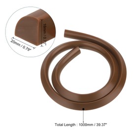 uxcell Flexible Molding Trim, 39 Inch Flexible Quarter Round Molding Silicone Peel and Stick Trim Self Adhesive Shower Water Barrier for Corner Decor Bathroom Kitchen, Brown