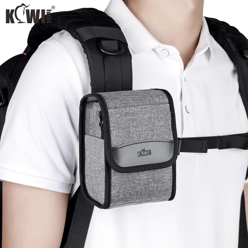 KIWIFOTOS Compact Camera Case, Grey / Large, Neck pouch