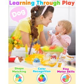 Walenced Easter Egg Toys for Toddlers 1-3, Easter Basket Stuffers for Toddlers 1-3 Prefilled Easter Eggs with Toys Inside, Matching Sensory Eggs Toys, Easter Gifts for 3 Year Old Girls Boys