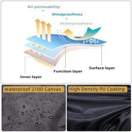 Motorcycle Cover - Universal Motorcycle Protector with Lock-Holes and Storage Bag Season - Waterproof Sun Rain Dust Outdoor Protection - Compatible with Different Motorcycle Model