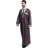 Musuly Men's Kaftan - Traditional Thobe Abaya Djellaba, dark brown