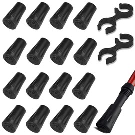 16 Pcs Trekking Pole Tips Replacement Protectors, Rubber Feet for Hiking Pole Tips Rubber Tips for Walking Sticks Tips Accessories, Fits Most Standard Walking Sticks Shock Absorbing