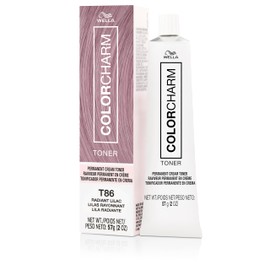 COLORCHARM Permanent Cream Toner | Neutralize Brass | Free of Animal-Derived Ingredients, Parabens & Gluten Free | T86 Radiant Lilac | 2 oz