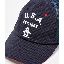 Munsing Wear MG5SCP11M Men's Cap, Dot Air Cooling, Bell Oasis, Mesh, One-Touch Buckle, Golf, NV00 (navy), Free size