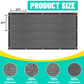 Royal Shade 7' x 10' Grey Custom Size 90% Shade Cloth Dog Kennel Shade Mesh Tarp Sunblock with Grommets for Dog Kennel Cover, Fence Privacy Screen, Greenhouse, Chicken Coop & Pet Playpen