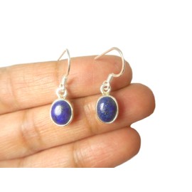 Art Gecko Lapis Lazuli Sterling Silver Blue Oval Gemstone Earrings, Gemstone, Lapis Lazuli
