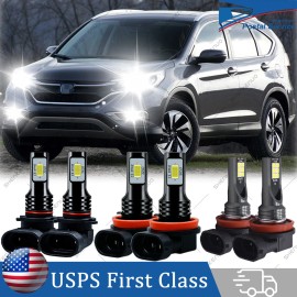 SHENKENUO FOR Honda CR-V CRV 2015-2020 6000K LED Headlight Hi Low Beam Fog Light Bulb Kits