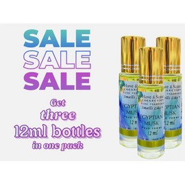Pack Of 3 Egyptian Musk For Women Scent Roll On Body Oil 12ML