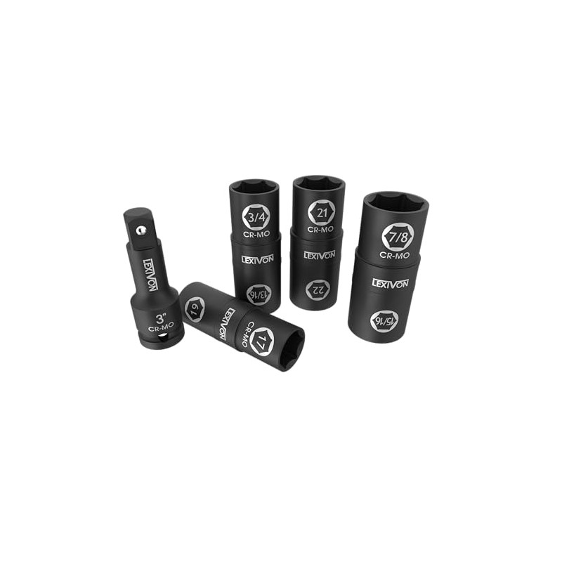 LEXIVON Lug Nut Impact Socket Set, 1/2-Inch Drive | Innovative