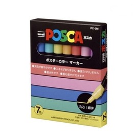 Uni Posca 3M Pastel 7-Color Marker Set Art Design Marker Pens / 유니 포스카 3M 파스텔 7색 마카 세트 미술용 디자인 마커펜