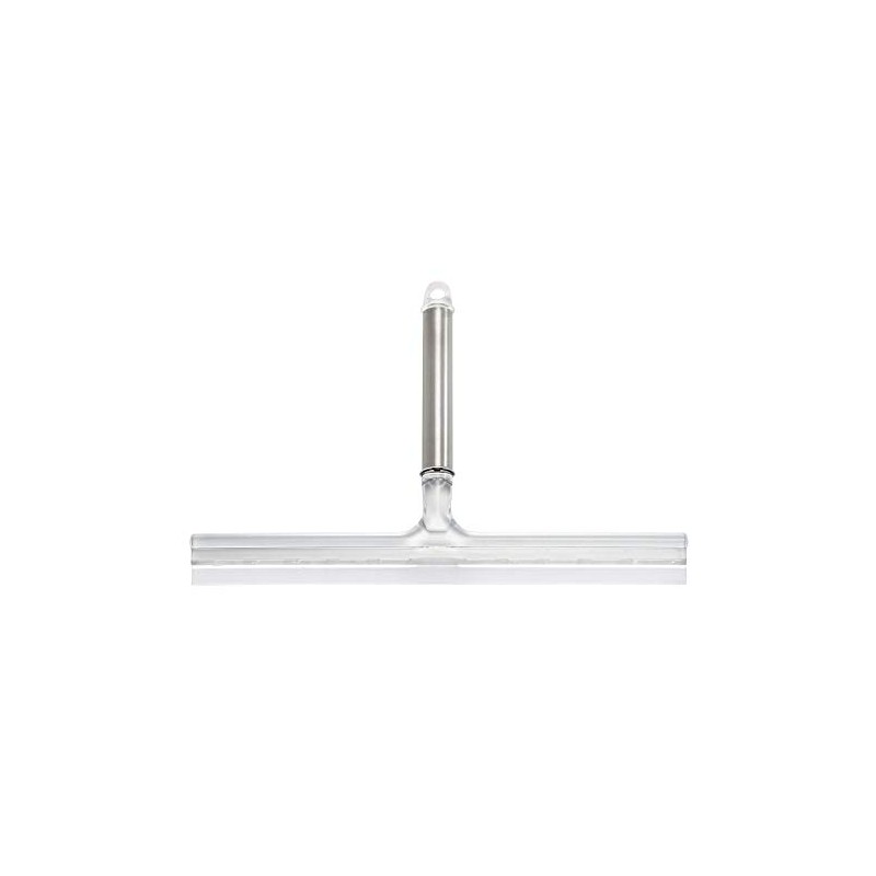iDesign Forma Brushed Stainless Steel Squeegee with Suction Storage Hook