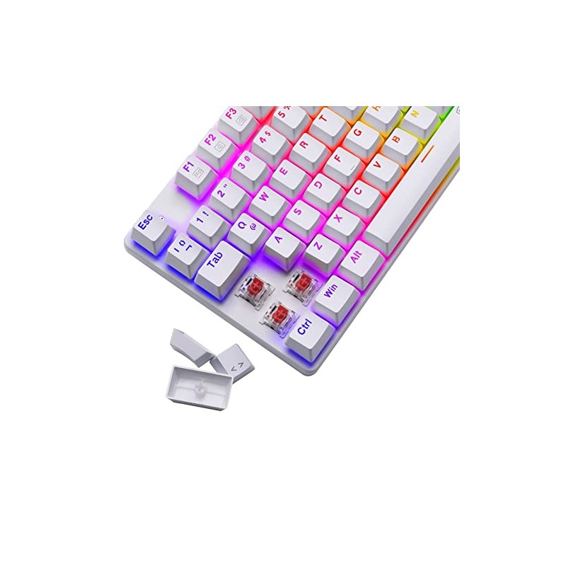 T-Dagger Teclado Gamer Mecánico Blanco Bora White T-TGK315 Blue Switch