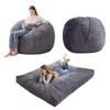 HIGOGOGO Giant Bean Bag Chair Bed for Adults,Convertible Beanbag Folds