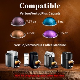 Reusable Dual Pods Kit Compatible for Nespresso Pods Vertuo, Refill Coffee Nespresso Pods Kit with Upgrade Quick Lid Opener, 52 Pcs Aluminum Foil Seals Lids for Nespresso VertuoPlus Espresso Machine