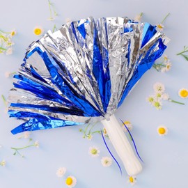 FINELYCR Cheerleader Pompoms, 2 Pieces Pompoms Cheerleading Hand Flowers Pompoms Cheerleader with Handles, Pompoms for Sports Events, Games, Dance