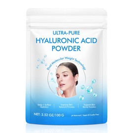 Ácido Hialurónico 100% Puro En Polvo Para Rostro Y Articulaciones, Doble Peso Molecular Para Una Hidratación Profunda, Antienvejecimiento, Ingrediente Para Preparar Un Sérum Casero, Sin
