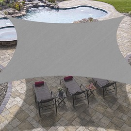 OutdoorLines Rectangle Sun Shade Sails for Patios 12 x 16 ft Sun UV Blocking Outdoor Canopy, Sunshades for Backyard, Lawn and Garden and All Outdoor Activities, Grey