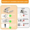 Amerdeco 1 Pack Privacy Door Handles, Brushed Satin Nickel Interior,