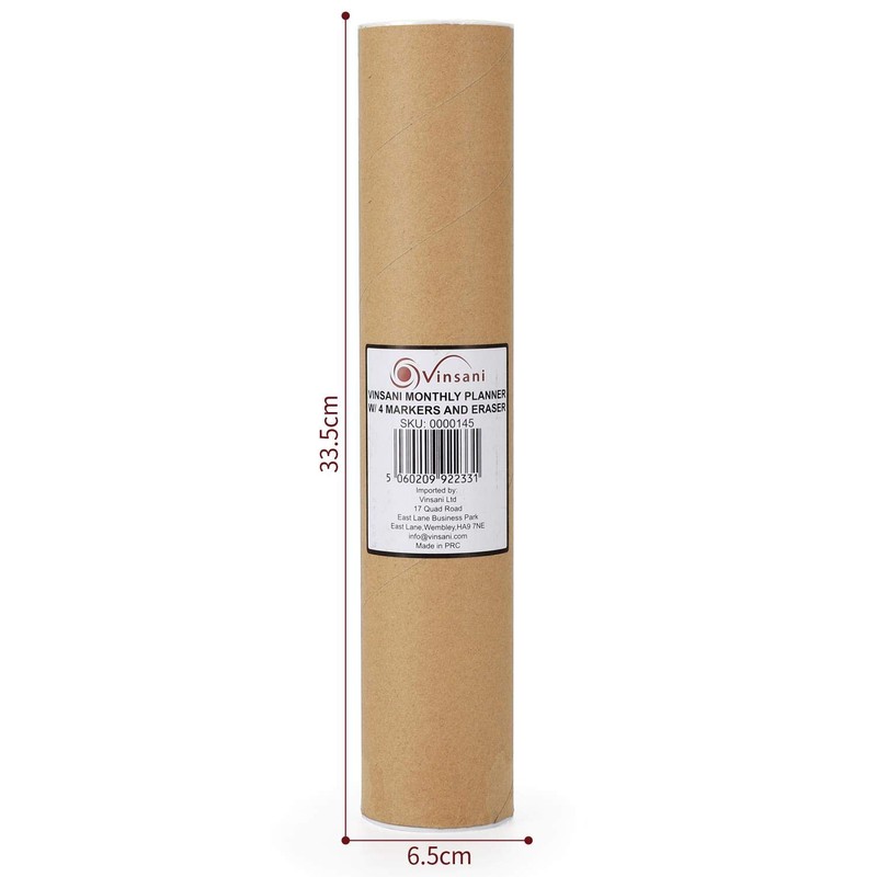 Vinsani Monthly Whiteboard A3 Size - Make Notes, Lists, Memos,