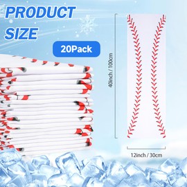 LYDTICK 20 Pack Baseball Cooling Towels, 40"x12" Breathable Golf Ice Towel Microfiber Workout Rags for Gym Baseball Team Gifts(White)
