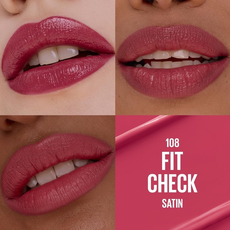 Maybelline Serum Lipstick Labial en Barra Hidratante Satin Fit Check