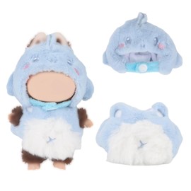 Doll Clothes Outfit Set, Blue Shark Clothing and Headgear Flannel Toy Clothes Cute & Stylish Toy Outfit Accessories for 6.7in Doll