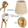 JIMUBEAM Swan Neck Vintage Brass Wall Sconce 1-Light with Rattan