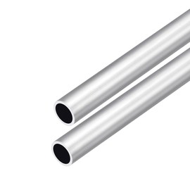 DMiotech 2Pack (12mm OD x 10mm ID) 6063 Aluminum Round Tube 300mm Length Industry Metal Tubing for Machinery Frame Construction DIY Projects