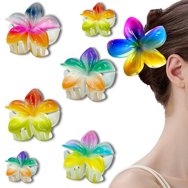 QZKJQDD Pack of 6 Flower Hair Clips, Three Colours Hair