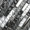 Elephantile Black & White Glass Linear Tile for Kitchen Backsplash