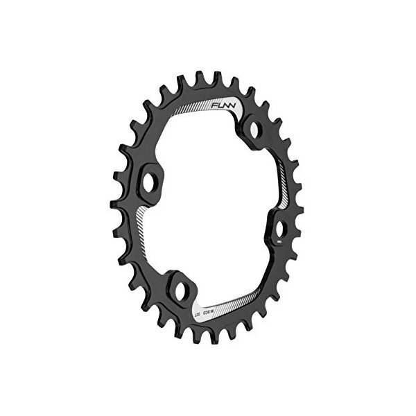 Funn Solo Narrow Wide Single Chainring for 9/10/11/12-Speed, BCD 96mm Asymmetric (34T, Black)