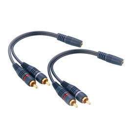 Eightnoo 3.5mm Female to 2 RCA Male Stereo Audio Y Cable，2 Pack 9 inches Gold Plated Plug RCA Splitter RCA to AUX Adapter Cables Connection to TV, Computer, Speakers, Headphones