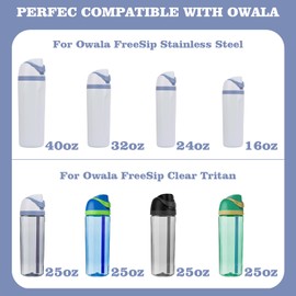 Moukiween Replacement Cap for Owala Freesip Bottle, One Button Water Bottle Top Lid Accessories Compatible with Owala Cup 16oz 24oz 32oz 40oz, BPA-Free, No Water Leakage, Light Blue