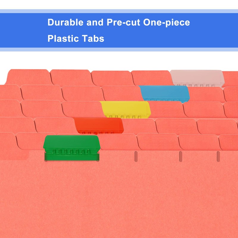 QUARKZMAN Folder Tab Tabs, 2 Inch File Tabs and Inserts,