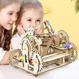 AIJUYE 3D 3D Puzzle, Wooden Puzzle, Toy, Wooden Puzzle, Electric Gear, Laser, Assembly Kit, For Children and Adults, Educational Toys, Assembly Machine, No Glue Tools Required, Great Gift