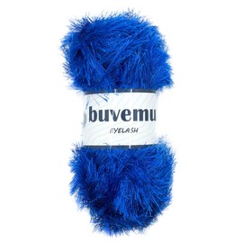 Buvemu Eyelash Fun Fur Yarn 100 Gram (3.53 Ounces) 175 Yards (160 Meters) (Royal Blue)