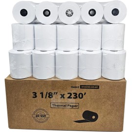 Epson 3 1/8 x 230  60GSM THERMAL POS RECEIPT PRINTER ROLL PAPER BPA FREE USA 50 ROLLS