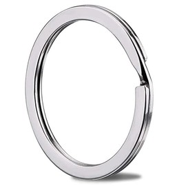 Key Rings - 1.25" (32mm) 50Pcs Flat Split Keychain Bulk Heavy Duty Strong Keyring for Car Home Ring Tag Lanyards School Office DIY (Large)