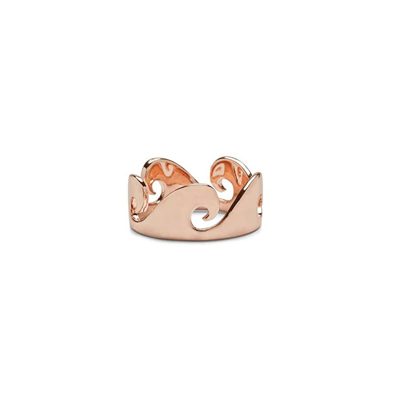 Pura Vida Rose Gold-Plated Thick Wave Band Ring - Brass