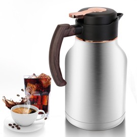 54oz Coffee Carafes for Keeping Hot, Stainless Steel Insulated Thermal Pot, Carafe for Hot Liquids, for Camping, School, for Hot Water, Tea, Cold Drinks (Silver)
