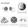 Black Stud Earrings for Men,925 Sterling Silver Myths Legends Studs